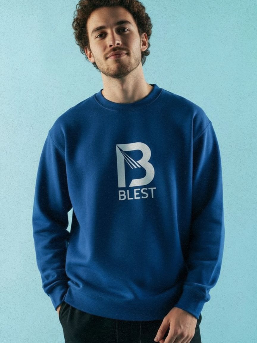 Blest Native Blue Sweatshirt - Front View