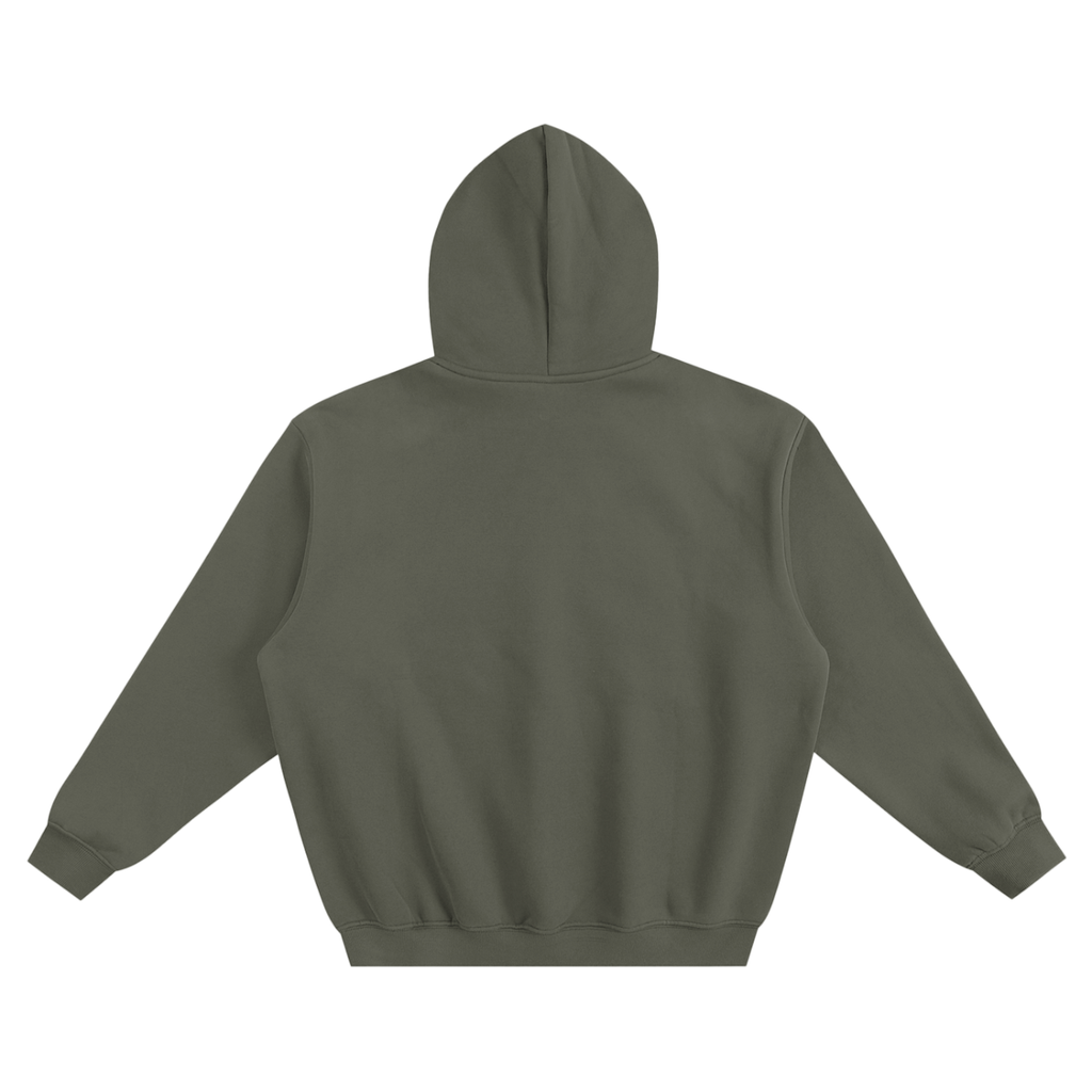 Backside of the grey Blest hoodie