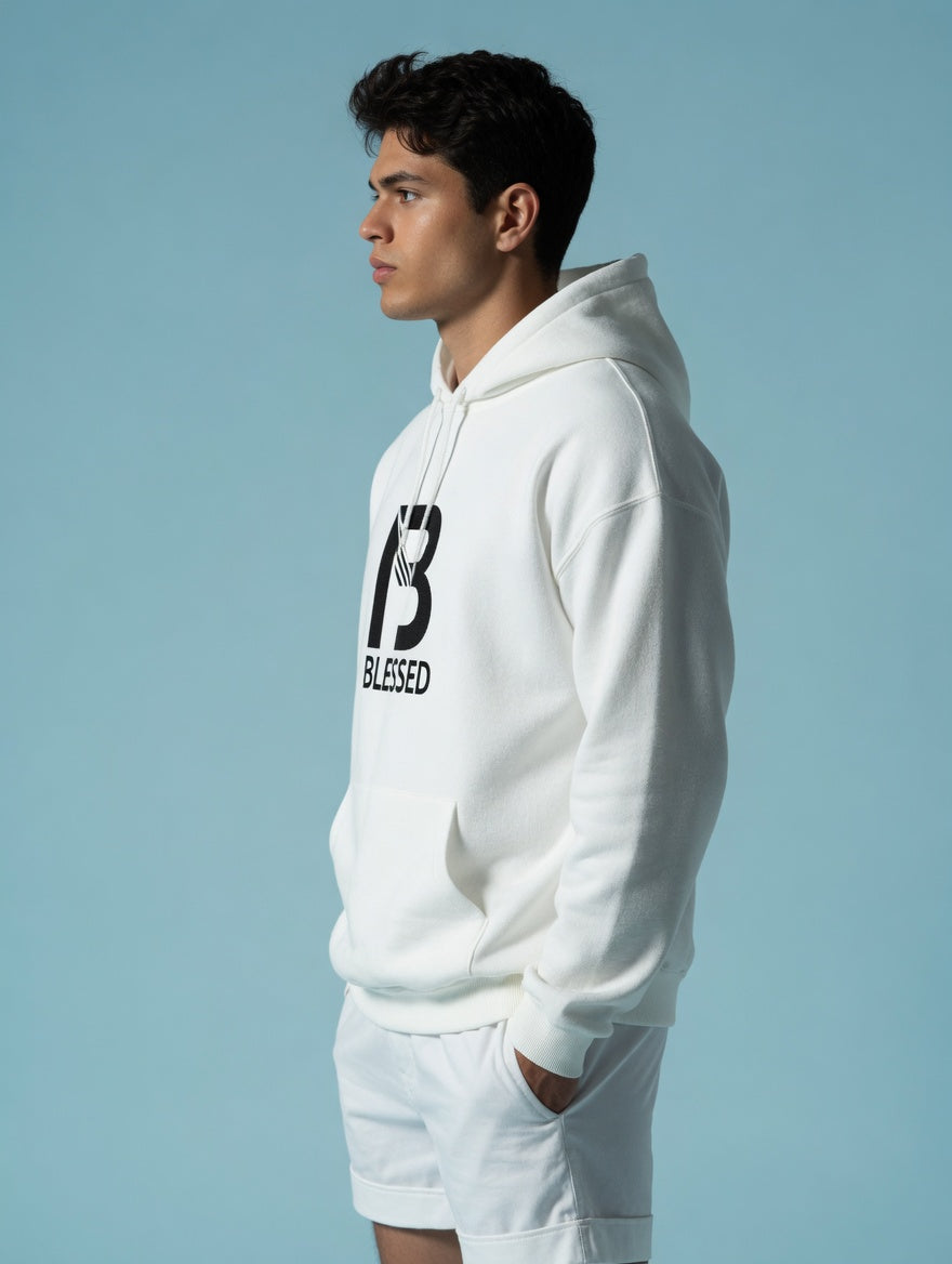 Blest White B Hoodie