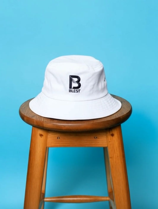 Blest B II White Bucket Hat