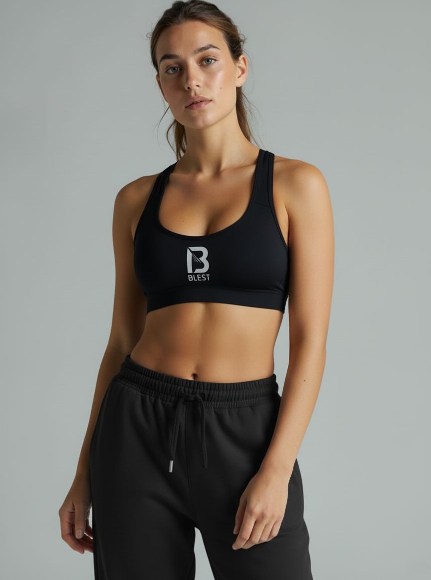 Blest B Black Sports Bra