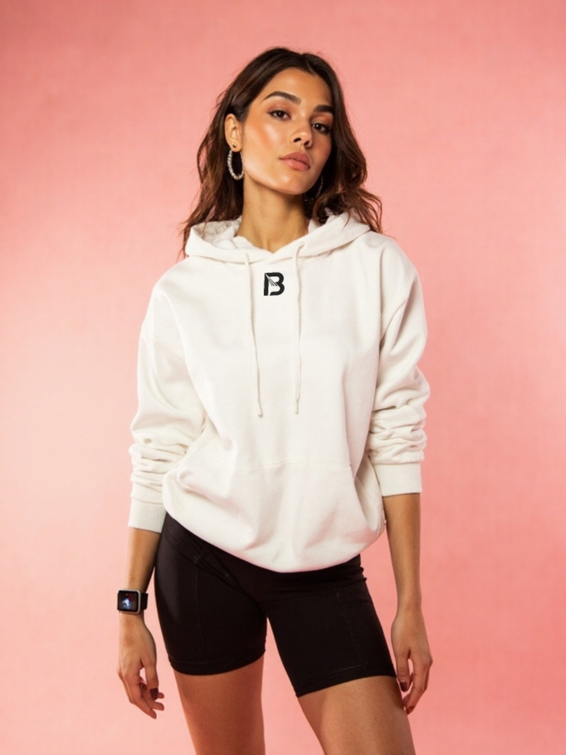 Blest Be White Hoodie - Stylish Pose