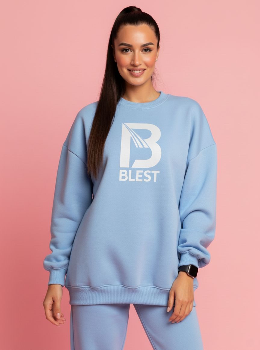 Blest Big B Baby Blue Sweatshirt - Front Pose