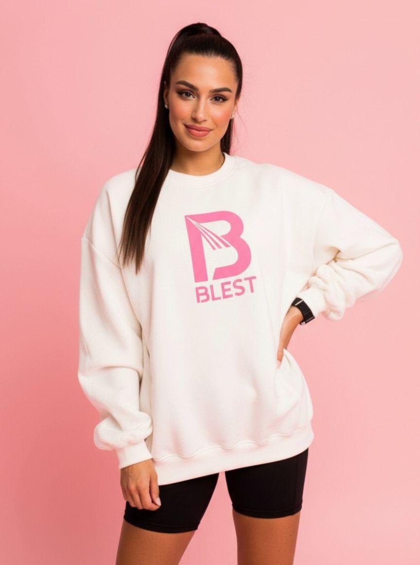 Blest Big B White/Pink Sweatshirt