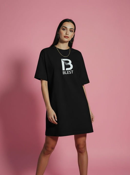 Blest Black Native Dress T-Shirt Pose