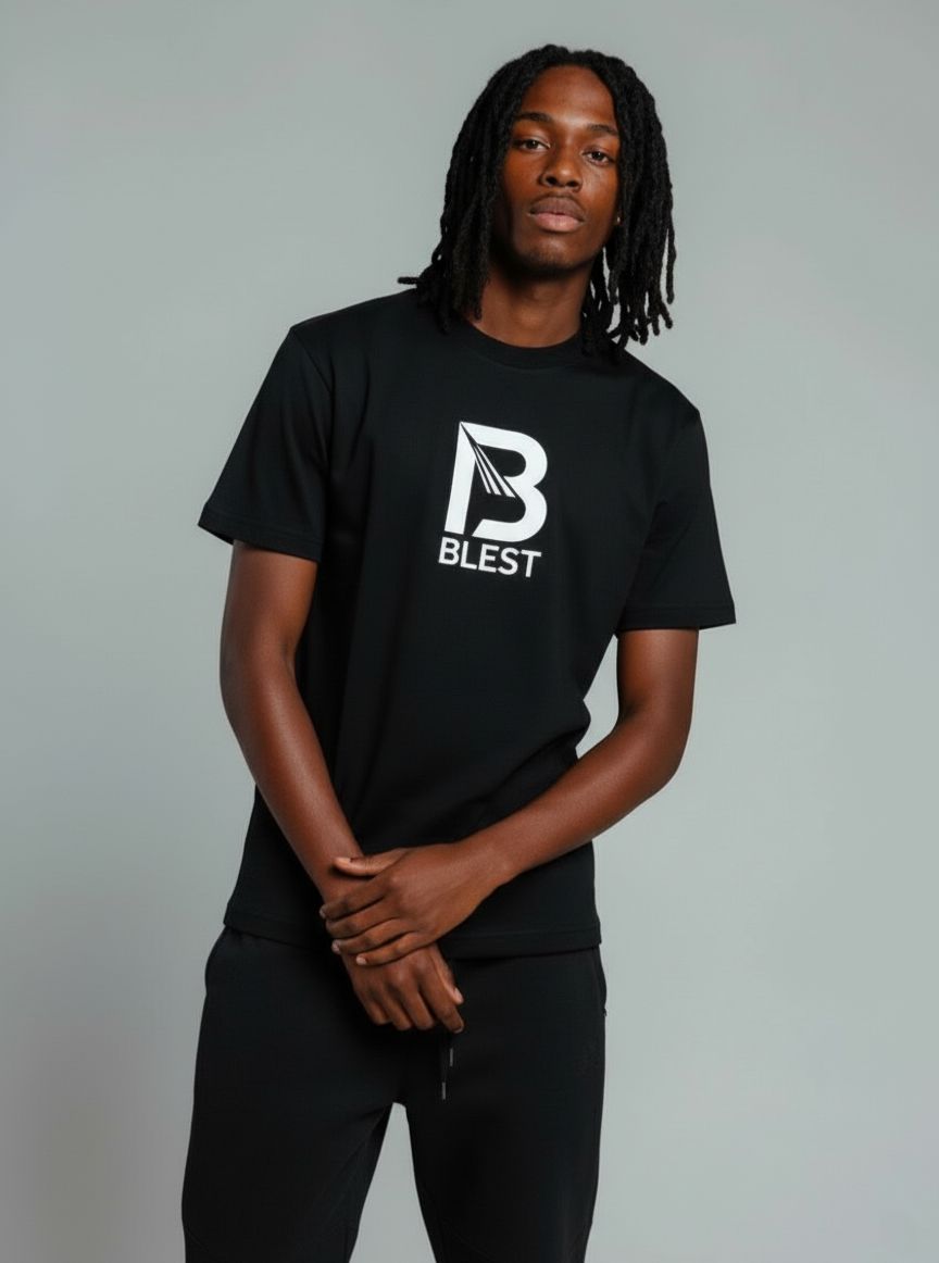 Blest Black Native T-Shirt - Black Model