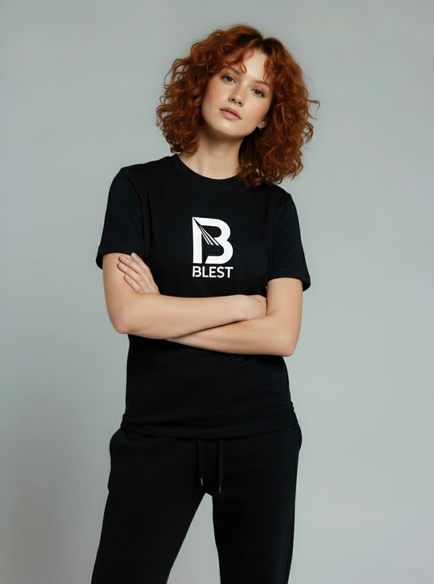 Blest Black Native T-Shirt - Relaxed Pose