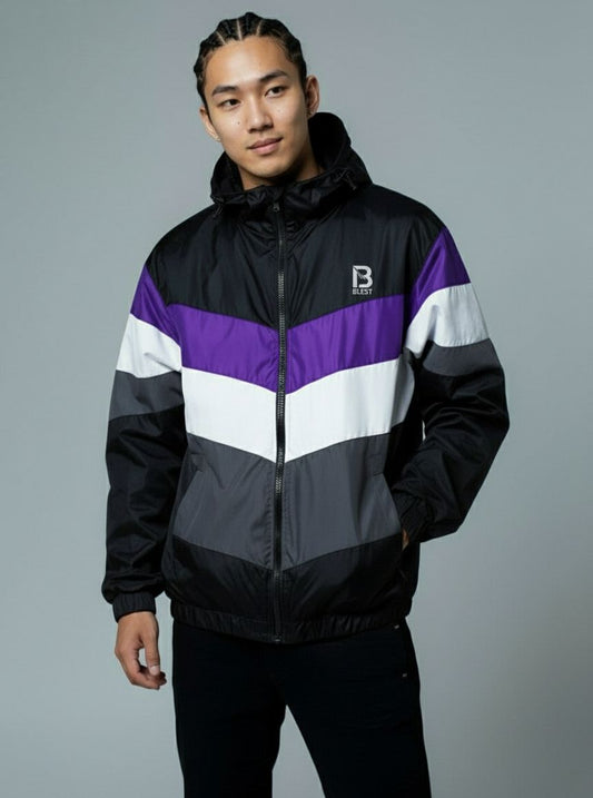 Blest City Fever II Jacket - Purple, White, Gray and Black Jacket