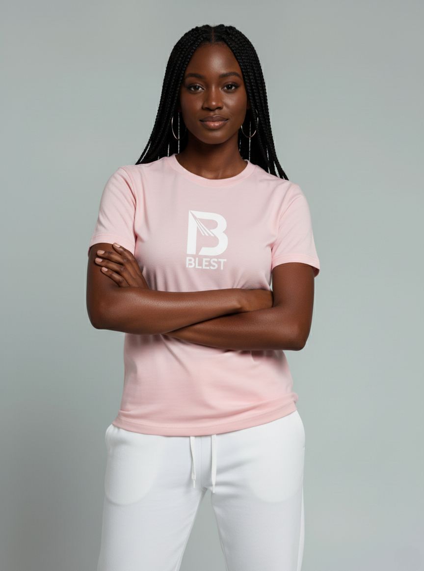 Blest Light Pink Native T-Shirt - Relaxed Pose