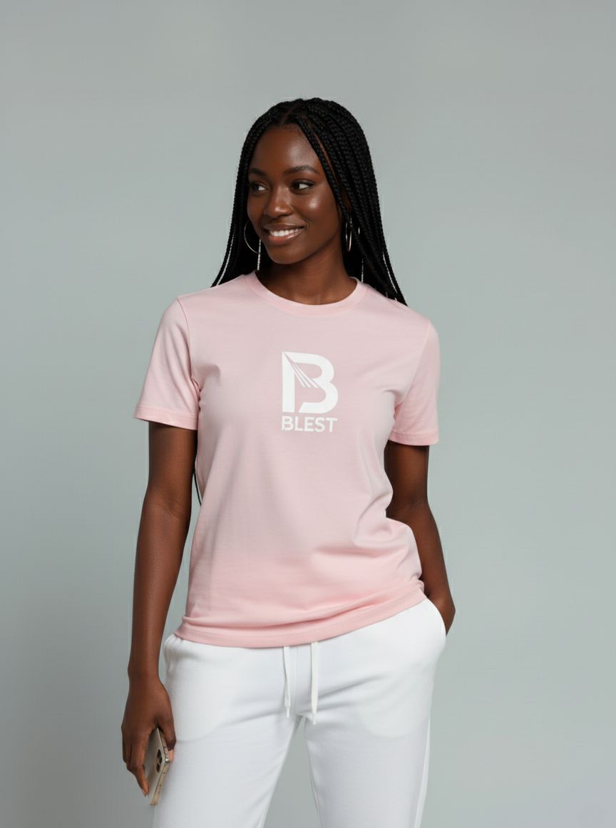 Blest Light Pink Native T-Shirt - Happy Pose