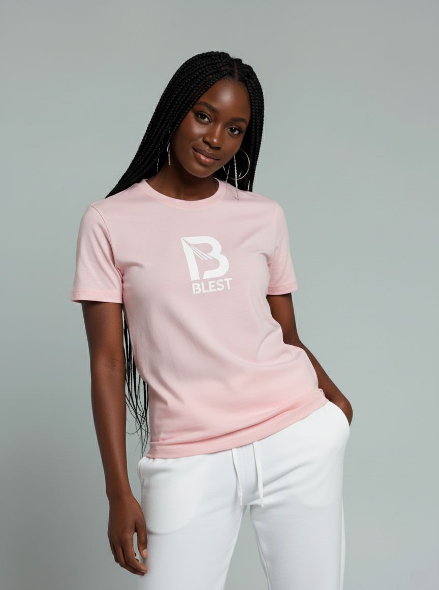 Blest Light Pink Native T-Shirt - Stylish Pose