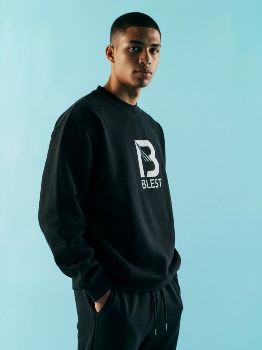 Blest Native Black Sweatshirt- Side View