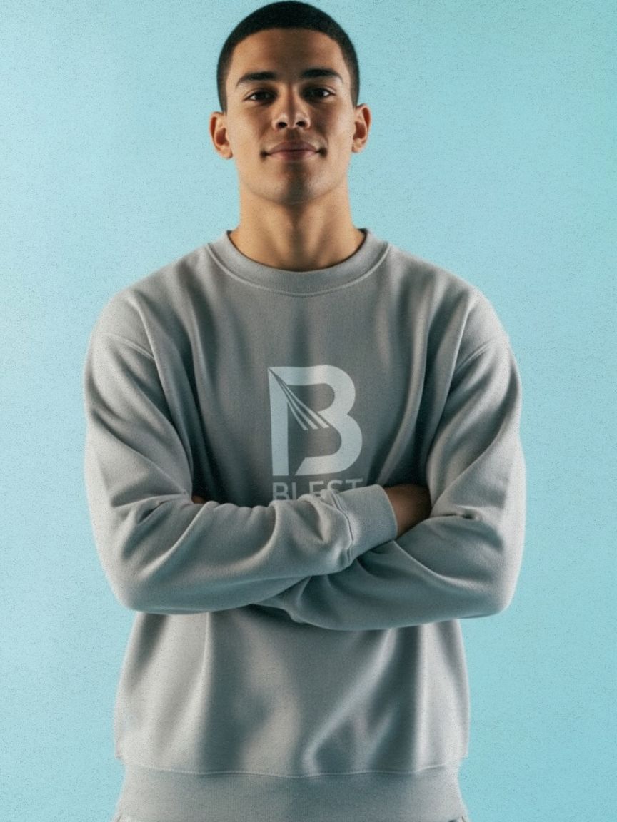 Blest Native Gray Sweatshirt - Side View - Front View