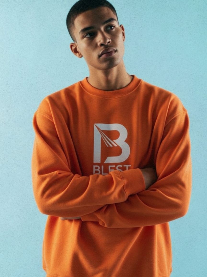 Blest Native Orange Sweatshirt - Stylish Clothing