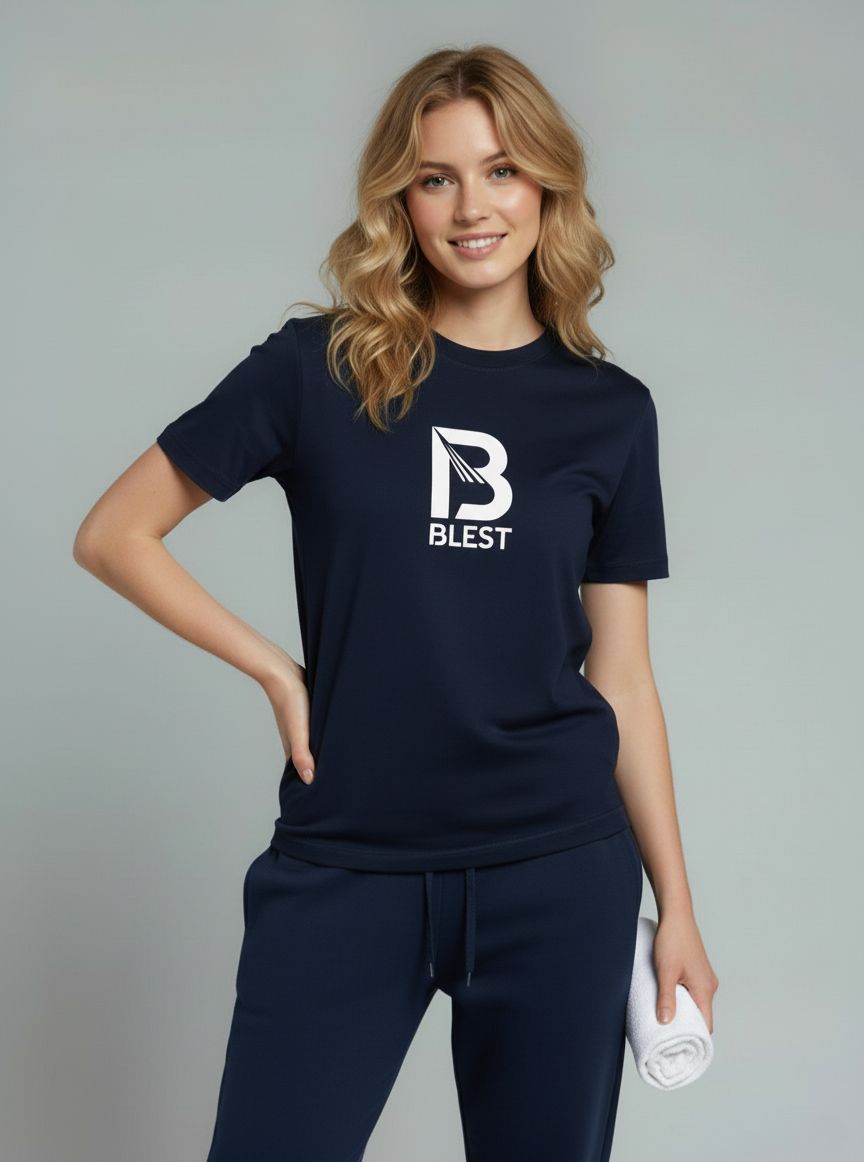 Blest Navy Native T-Shirt - Front Pose