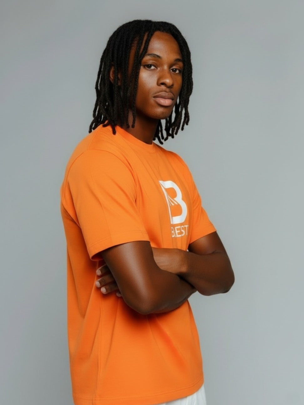 Blest Orange Native T-Shirt - Crossed Arms Pose