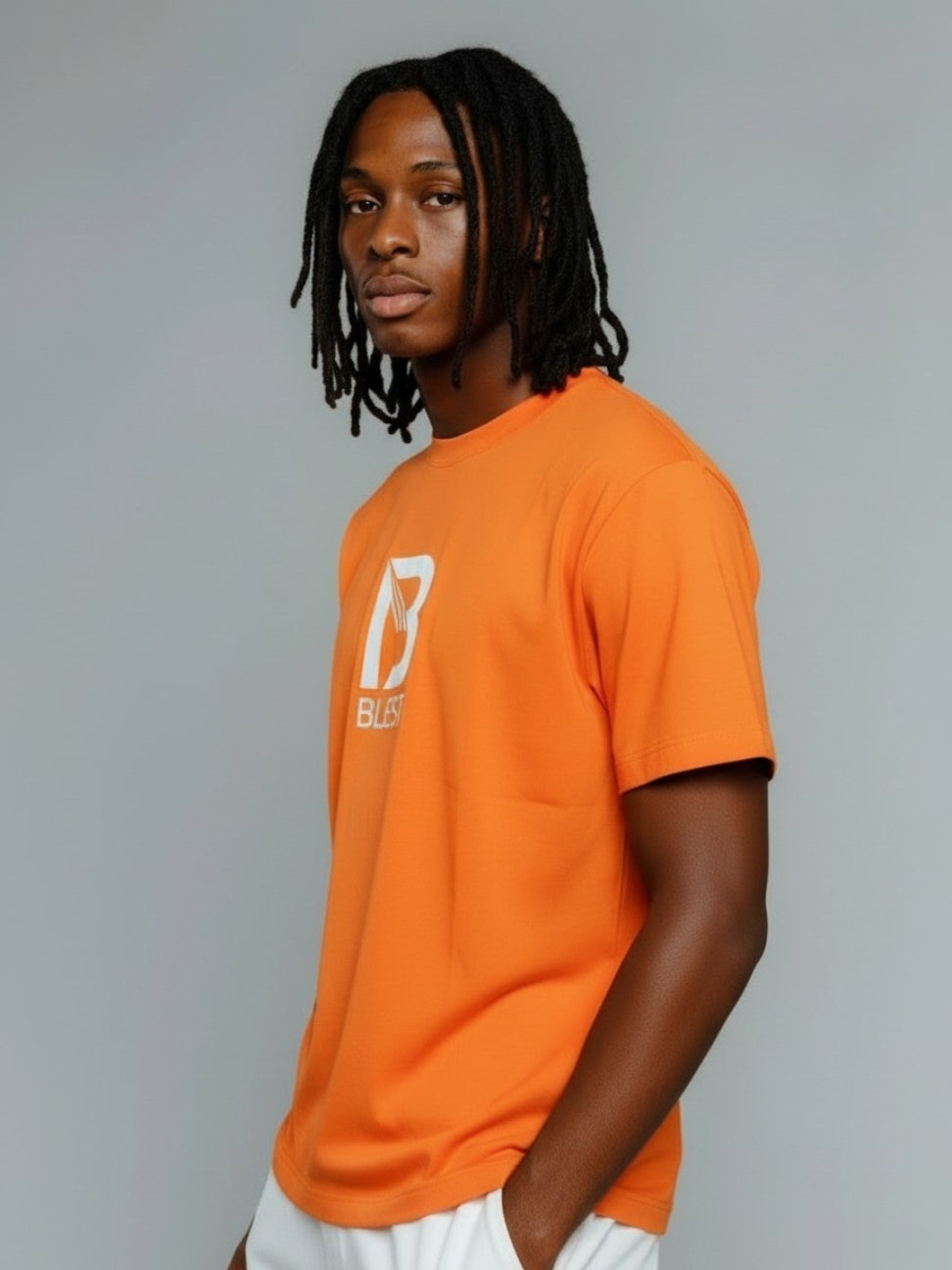 Blest Orange Native T-Shirt - Hans In Pocket Pose