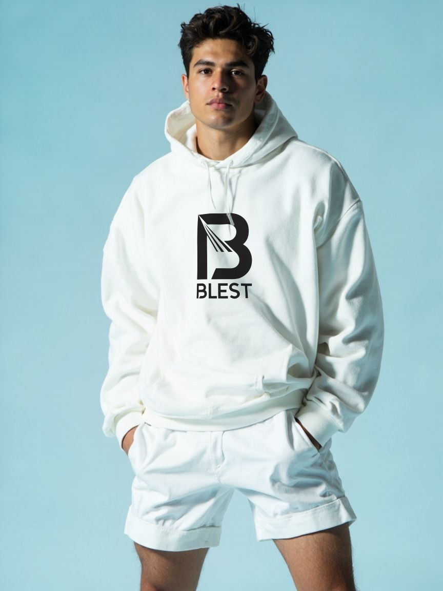 Blest White B Hoodie
