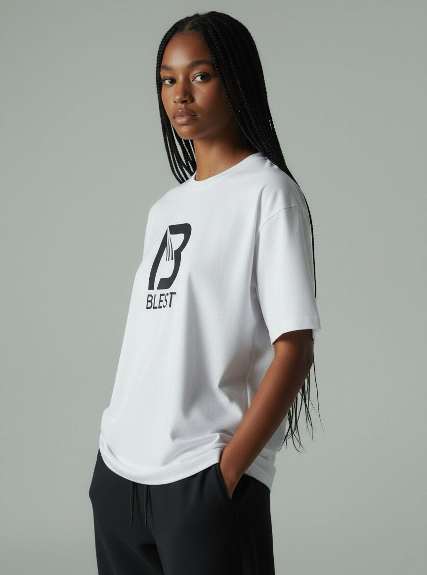 Blest White Keep On T-Shirt Side