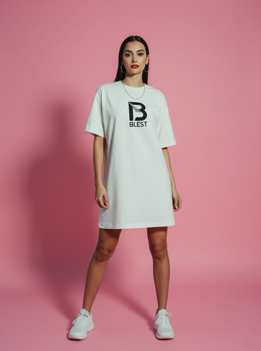 Blest White Native Dress T-Shirt-Main