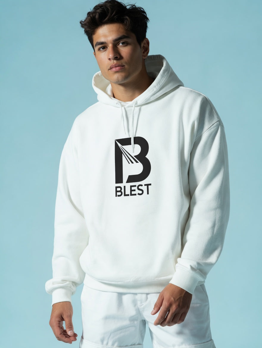 Blest White B Hoodie